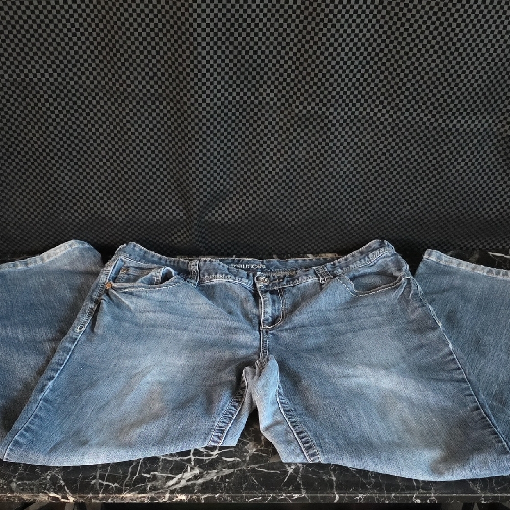 Maurices Blue Straight Leg Jeans with Classic Fading
